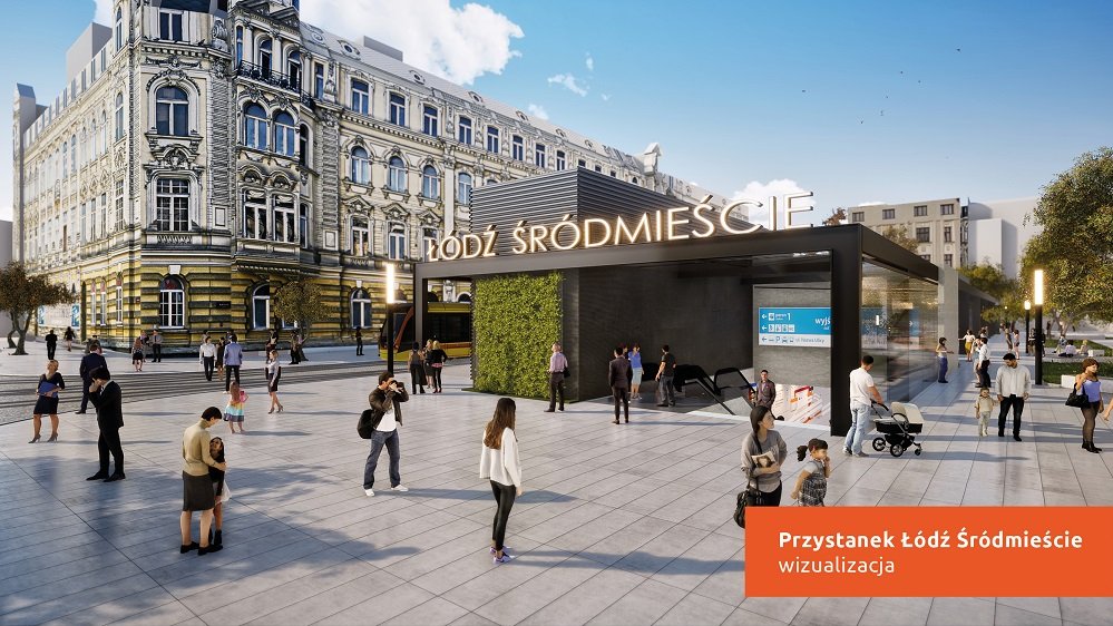 Wizualizacja przystanku Łódź Śródmieście (Fot. PKP PLK)