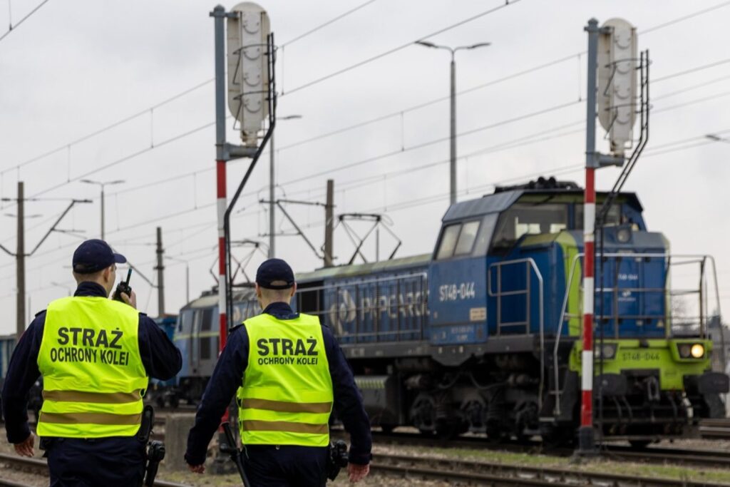 Sprawcy kradzieży zatrzymani zostali przez funkcjonariuszy Straży Ochrony Kolei na gorącym uczynku (fot. SOK)