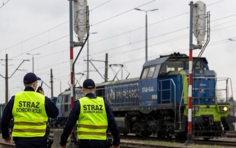 Sprawcy kradzieży zatrzymani zostali przez funkcjonariuszy Straży Ochrony Kolei na gorącym uczynku (fot. SOK)