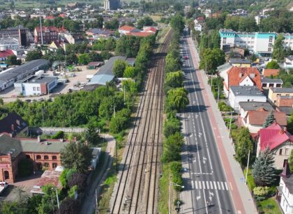 Nakło nad Notecią, ul. Dąbrowskiego - to tu powstanie nowy przystanek kolejowy (fot. Szymon Danielek | PKP PLK)