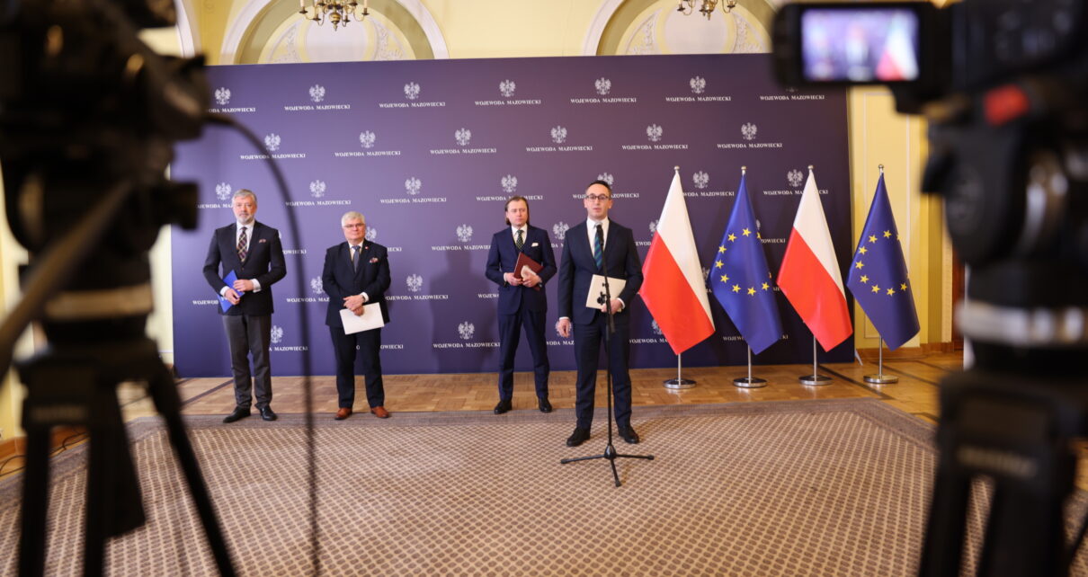 Decyzja środowiskowa dla CPK wydana. Udział w konferencji prasowej wziął m.in. minister infrastruktury Dariusz Klimczak (fot. MI)