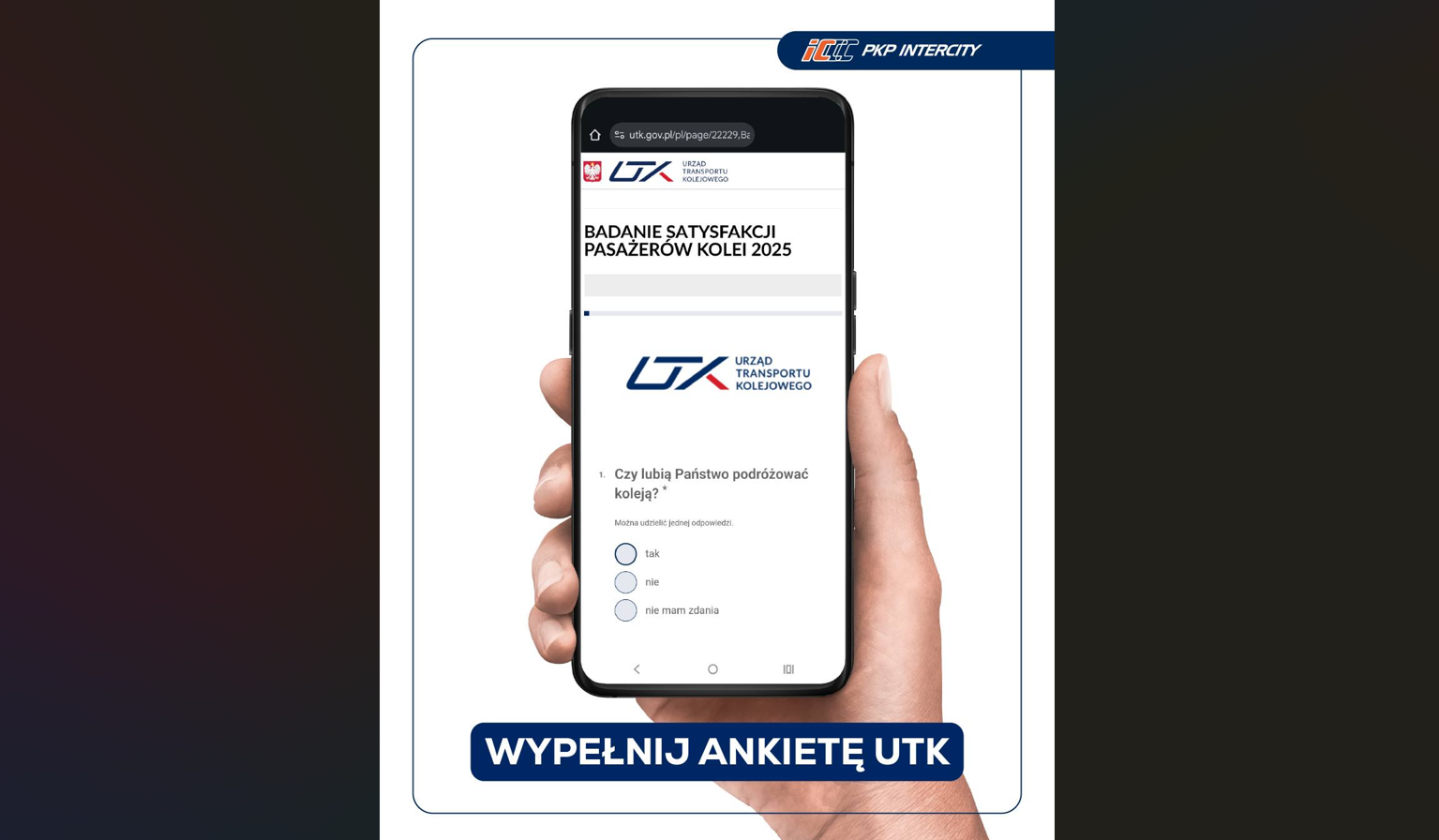 Twoja opinia może zmienić kolej – wypełnij ankietę UTK