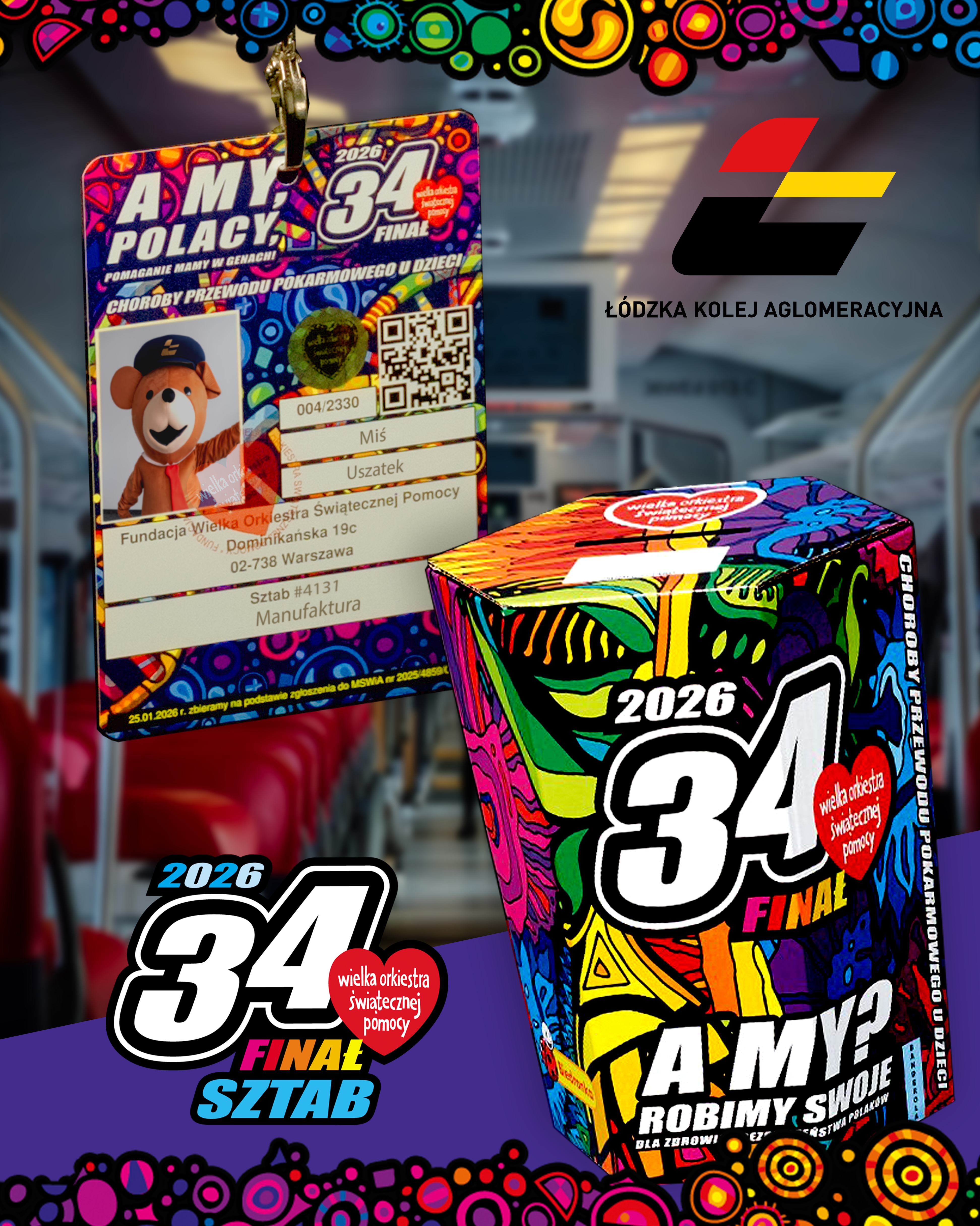 Bezpłatne przejazdy pociągami ŁKA dla wolontariuszy WOŚP