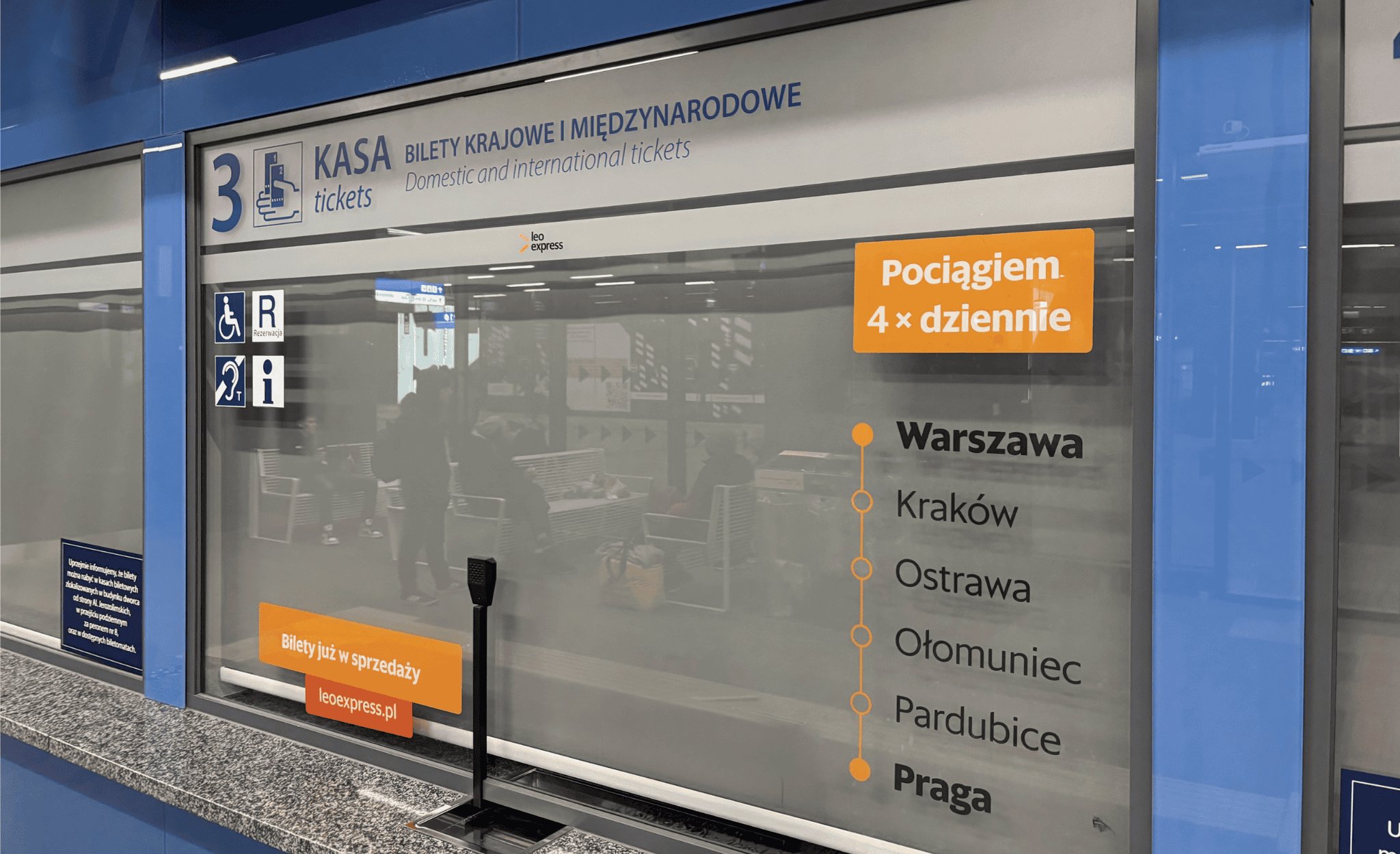 Warszawa Zachodnia: Leo Express otwiera własną kasę biletową