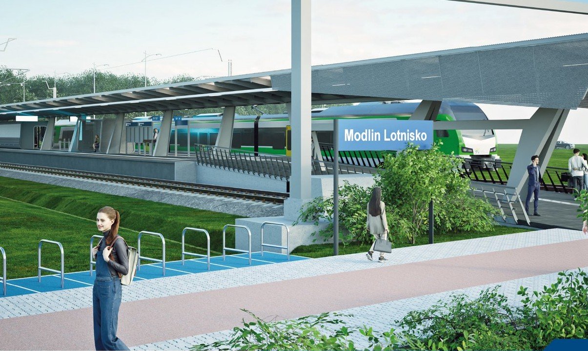 PKP PLK ogłosiły przetarg na połączenie kolejowe na lotnisko w Modlinie