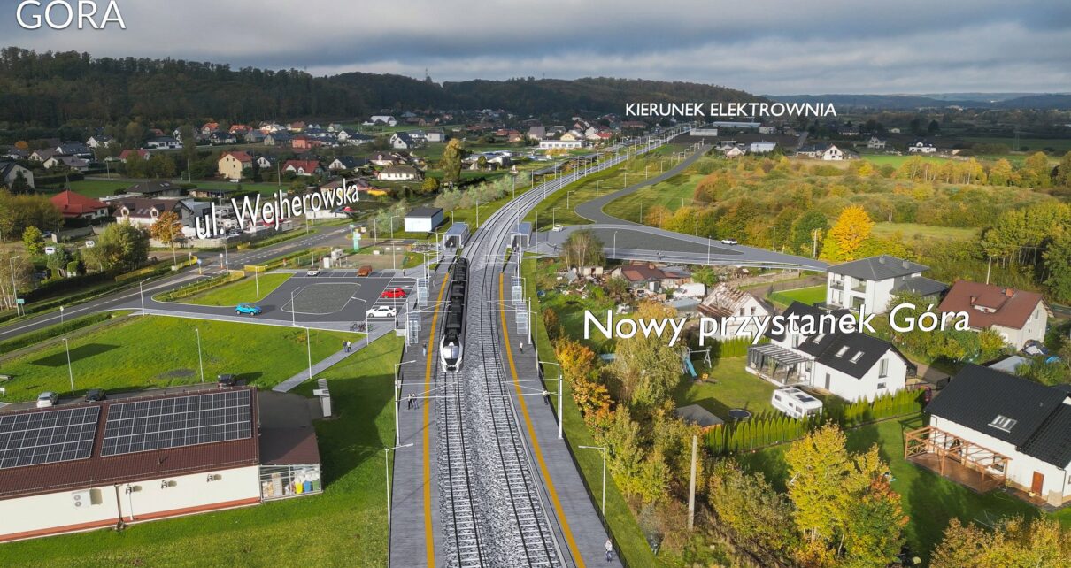 Wizualizacja nowego przystanku na linii kolejowej nr 230 (fot. PLK)