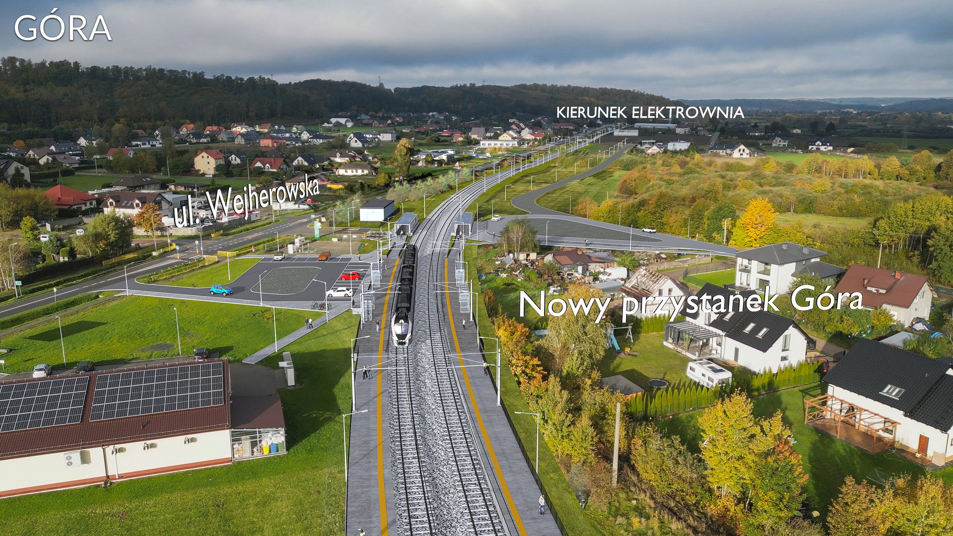 Wizualizacja nowego przystanku na linii kolejowej nr 230 (fot. PLK)