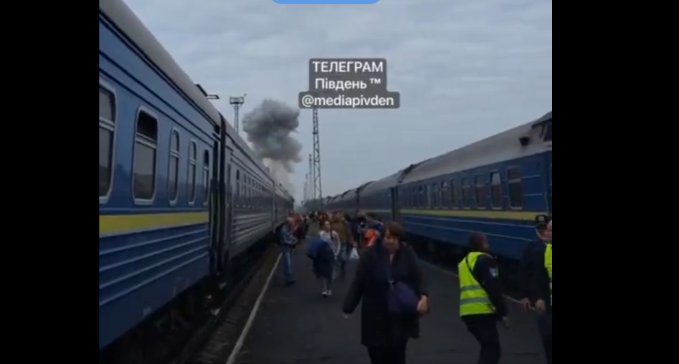 A Russian drone struck a train traveling from Kyiv to Warsaw